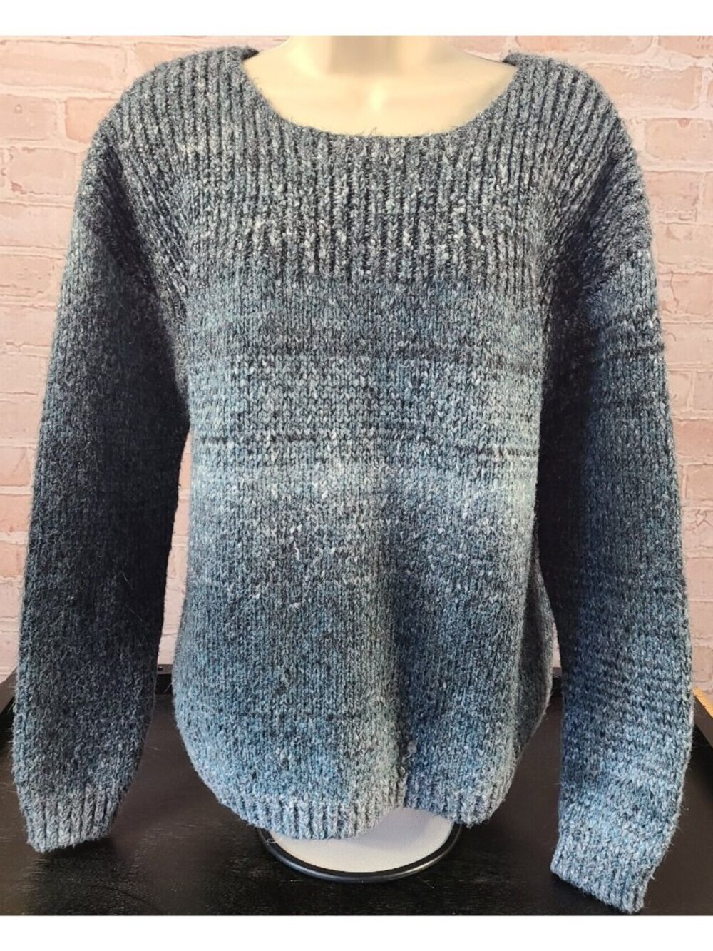 Orvis Wool Mohair Blend Soft Green/Blue Long Sleeve Pullover Sweater Women's M